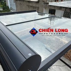Mái nhôm cuốn tự động chống nắng mái kính