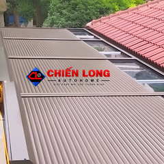 Mái Nhôm Cuốn Chống Nắng Mái Kính Sân Sau 3m x 4m