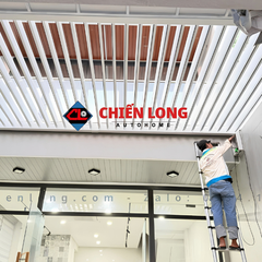 Mái Nhôm Xếp Lật Tự Động Che Sân Sau 4m x 5m