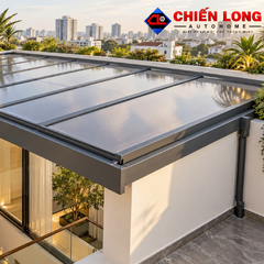 Mái Che Giếng Trời Polycarbonate Tự Động – Khung Nhôm Chống Dột