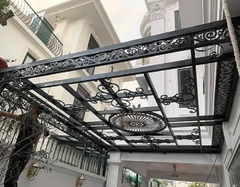 Khung sắt mỹ thuật & CNC mái che sân trước nhà, sận thượng MK100