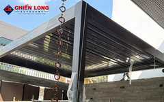 Mái Nhôm Xếp Lật Che Nhà Xe Tự Động 4m x 6m