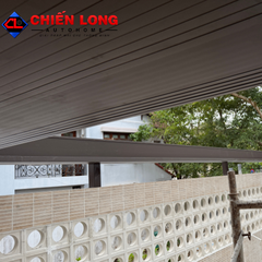 Mái Nhôm Xếp Trượt Tự Động Che Sân Sau 3m x 5m