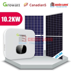 Báo giá 23 tấm pin Canadian 445w | 2 Growatt MIN 5000TL-X hệ thống hòa lưới 10.2KW -1Pha