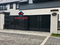 Cửa cổng sắt lùa xếp 2 cánh tự động, lắp đặt nhà phố, Villa, nhà xưởng