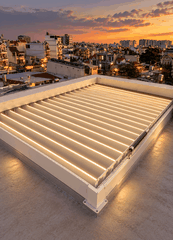 Giếng Trời Tự Động Mái Nhôm Xếp Lật Aluminum Pergola Cao Cấp