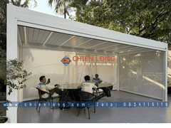 Công trình lắp đặt mái nhôm xếp lật tự động nhà chòi thông minh tại Bình Dương