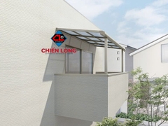 Mái che khung nhôm polycarbonate cường lực - chịu lực chắc chắn, bền bỉ theo năm tháng