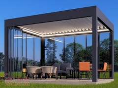 Nhà mát mái xếp Pergola Aluminum hiện đại, đẳng cấp Châu Âu