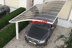 Mái che nhà xe ô tô hợp kim nhôm hình cánh chim, tấm cường lực Polycarbonate chống UV
