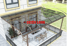 Mái che hiên nhà, sân thượng hợp kim nhôm tấm Polycarbonate