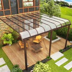 Mái hiên che nắng khung hợp kim nhôm dạng (R), tấm Polycarbonate