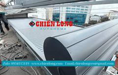 Công trình lắp đặt mái nhôm cuốn tự động chống nắng trên mái kính nhà chị Oanh Q12.TPHCM