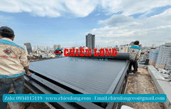 Công trình lắp đặt mái nhôm cuốn tự động chống nắng trên mái kính kết hợp cả giếng trời tự động tai Q1. HCM
