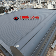 Mái Nhôm Cuốn Mái Kính Sân Thượng 3,5m x 5m Cách Nhiệt