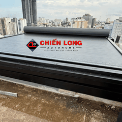 Mái Nhôm Cuốn Mái Kính Sân Thượng 3,5m x 5m Cách Nhiệt