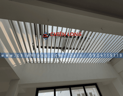 Mái Nhôm Xếp Lật Tự Động Che Giếng Trời Biệt Thự | 2640x4850mm