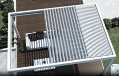 Mái nhôm xếp lật tự động điều khiển từ xa - Hàng nhập khẩu F168