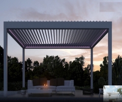 Mái nhôm xếp trượt tự đông - Che nắng, che mưa, sang trọng đẳng cấp