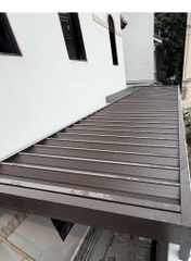 Mái Nhôm Xếp Trượt Tự Động 2.5x10m Chống Nắng Mưa 100%