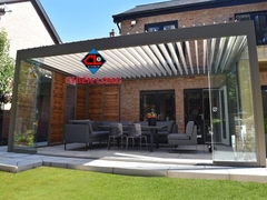 Mái xếp hộp kim nhôm Pergola Aluminum tự động