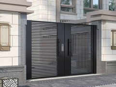 Mẫu cổng sắt 2 cánh thiết kế hiện đại sang trọng đơn giản rất phong cách hàn quôc