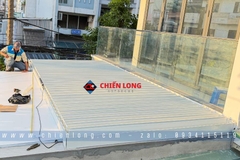 Mái Nhôm Xếp Lật Tự Động Sân Trước 2.5x5.4m