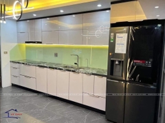 TỦ BẾP KHUNG INOX- CÁNH KÍNH K16