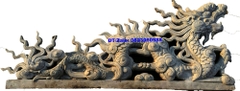 Đôi rồng chầu mặt nguyệt xi măng 2,5 mét ( Rồng đại )