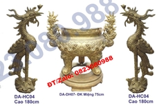 Đỉnh Hương bê tông tai rồng (ĐK miệng 75cm ) - Lò hóa vàng, đốt vàng mã cho chung cư