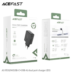 Sạc ACEFAST PD3.0 32W 2 cổng USB-C+USB-A (EU) - A5