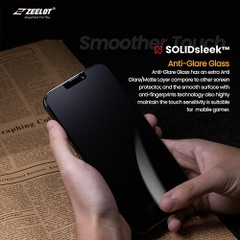 CƯỜNG LỰC IPHONE 13 PRO MAX ZEELOT SOLIDSLEEK DÁN CHỐNG VÂN TAY VIỀN ĐEN