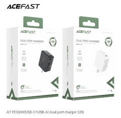 Sạc ACEFAST PD3.0 32W 2 cổng USB-C+USB-A (US) - A7