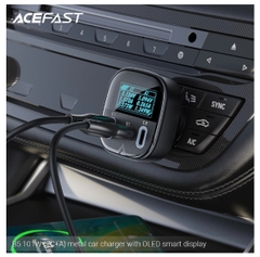 Sạc ô tô ACEFAST 101W 3 cổng 2xUSB-C + USB-A có đèn hiển thị - B5