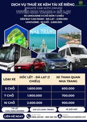 DỊCH VỤ THUÊ XE KÈM TÀI XẾ RIÊNG | NHA TRANG ↔ ĐÀ LẠT