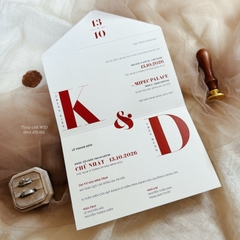 453 CN - Thiệp đỏ theo thiết kế tối giản