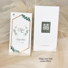 3 lá 307 - Chữ hỷ kết hợp lá xanh