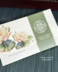 Ngang 413 - Thiệp hoa sen nền Kraft