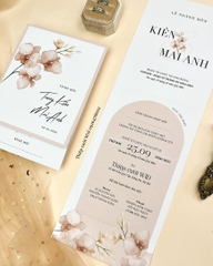 May 409 - Thiệp họa tiết 1 cành hồng đơn giản, tinh tế