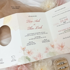 Oval 450 - Thiệp họa tiết hoa nước loang tone hồng nhẹ nhàng