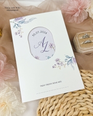 Oval 449 - Thiệp hoa nhí Vintage tím mộng mơ