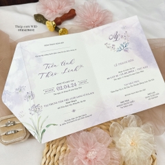 449 CN - Thiệp hoa nhí Vintage tím mộng mơ