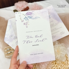 449 CN - Thiệp hoa nhí Vintage tím mộng mơ