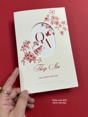 Gập Oval 427 - Thiệp sắc đỏ truyền thống
