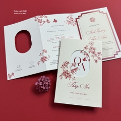 Gập Oval 427 - Thiệp sắc đỏ truyền thống