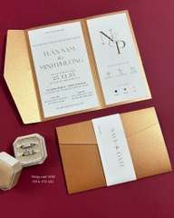 Gập bìa giấy mĩ thuật vàng ánh kim cao cấp