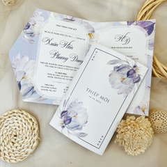 323 CN - Thiệp Hoa nước loang tím nhẹ nhàng, tinh tế