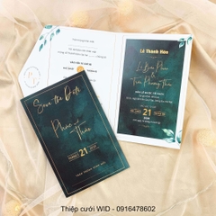 175 CN - Thiệp nền xanh loang cá tính, sang trọng