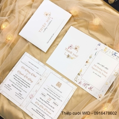 PB 181 - Thiệp cưới hoa lá Vintage, hiện đại