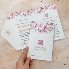 171 CN - Thiệp hoa Mẫu Đơn hồng thanh lịch, tinh tế